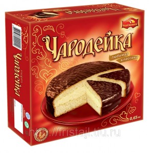 Russian chocolate cake charodeika in a box